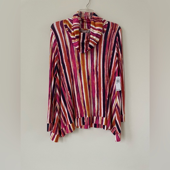 Willow Drive Printed Cowlneck Women Tunic Pink Stroke Combo. - Picture 2 of 4